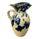 Speckled ceramic pitcher jaspé blue circa 1950 vintage