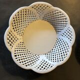 White and taupe earthenware fruit cups