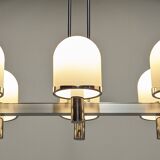 Space Age chandelier with 6 lights in sandblasted opalines, 1960s-70s