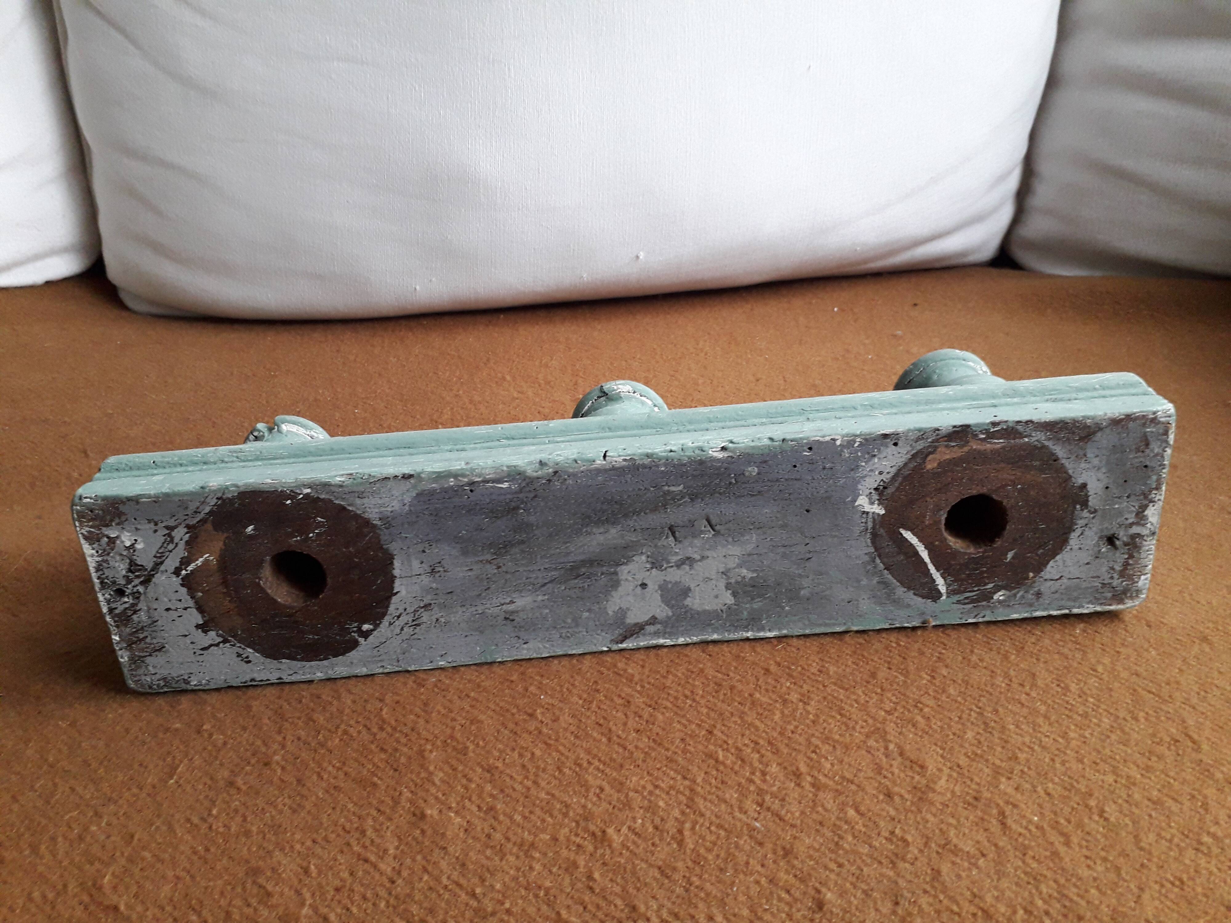 Vintage candle holder 3 candles in carved solid wood