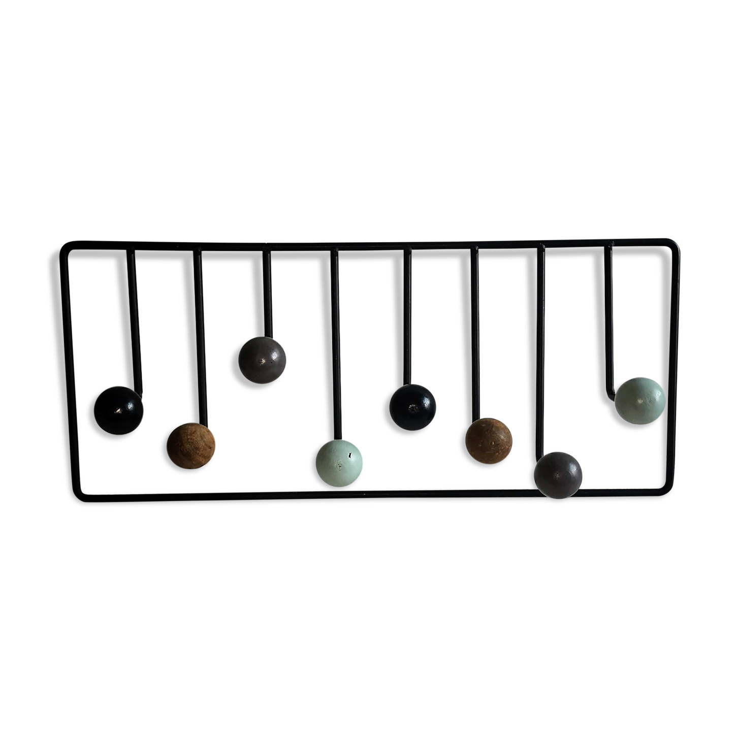 Wall hook 8 balls in vintage metal 70