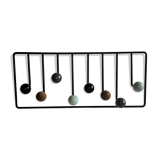 Wall hook 8 balls in vintage metal 70