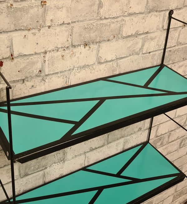 Etagere style string 1960 motif geometrique 48x58x17