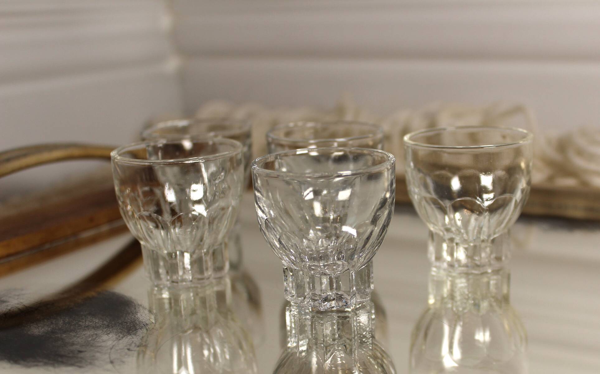 Set of 5 Liqueur or Shot Glasses - Art Deco 1940 certified