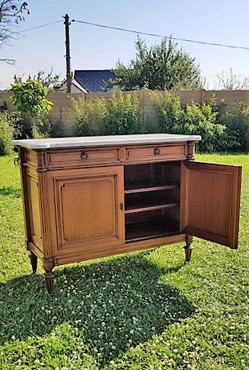 Wooden marble tray dresser