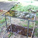 Desserte console vintage design chrome verre fumé année 70