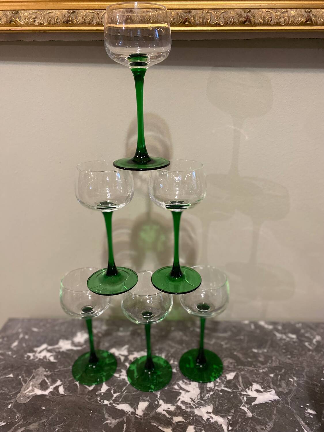 Green stemmed glass