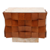 Brutalist Style Sideboard Made of Wood and Siena Marble, Italy