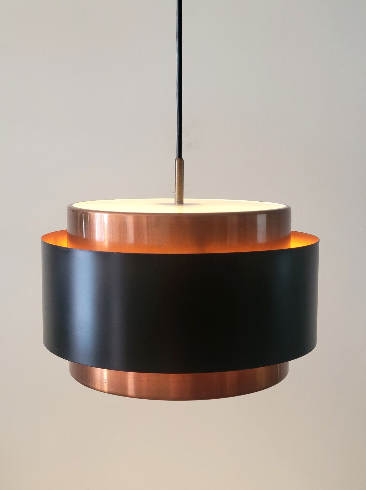 Fog & Mørup Saturn pendant lamp by Jo Hammerborg in copper & black, Danish design