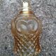Vintage molded globe pendant lamp in yellow glass