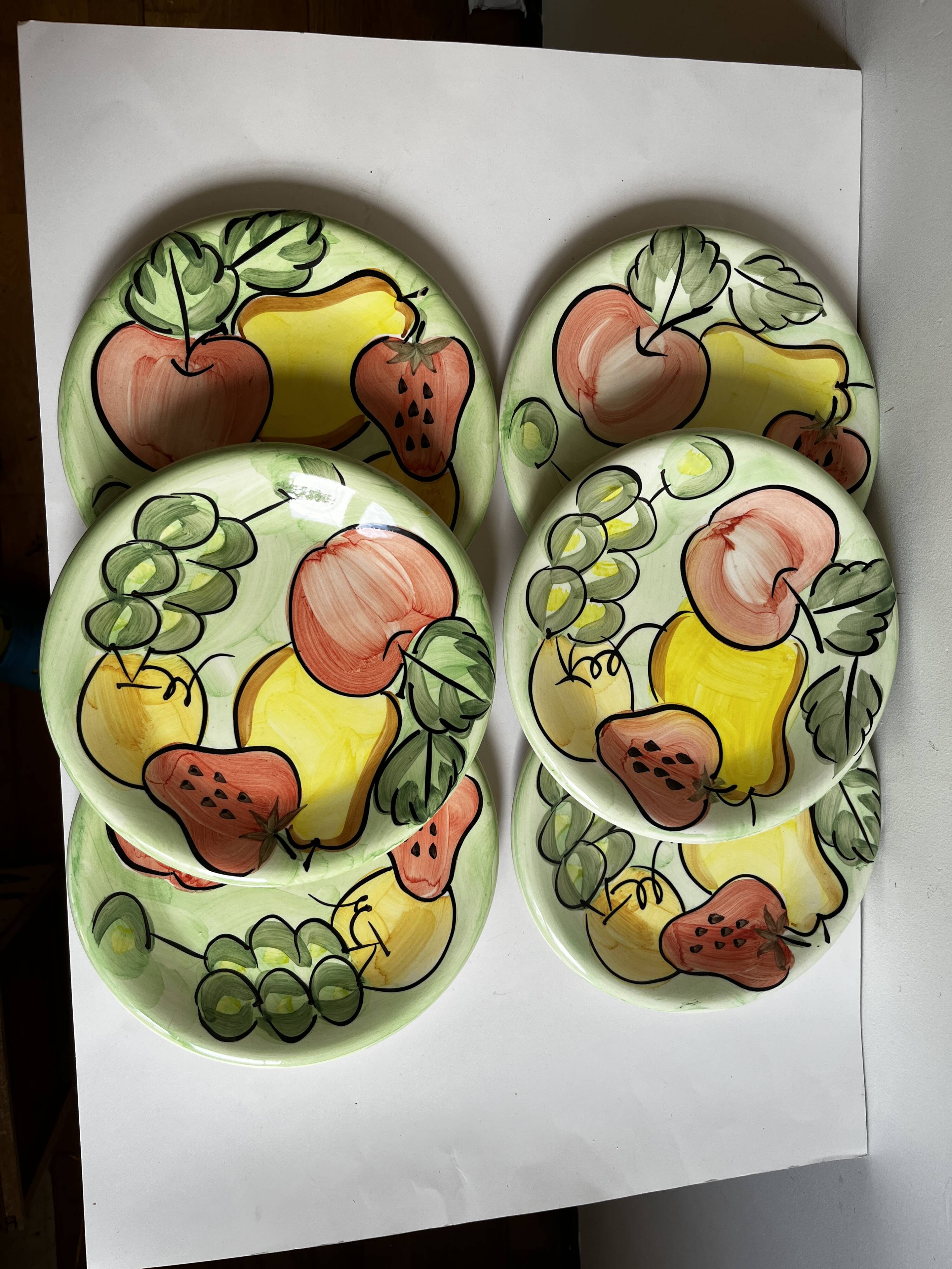 Italian ceramic fruit plates