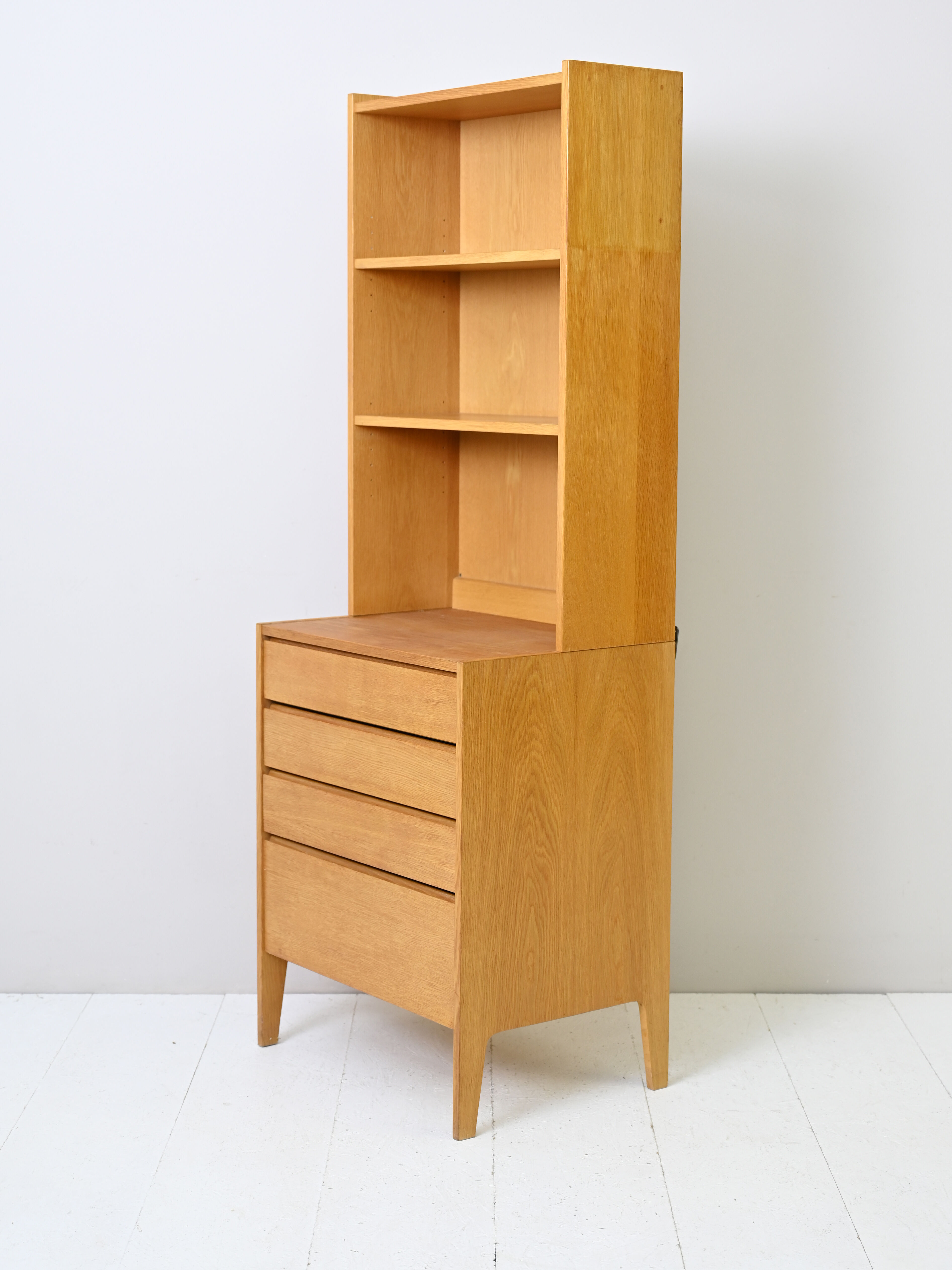 Original 1960s oak bookcase with drawers
