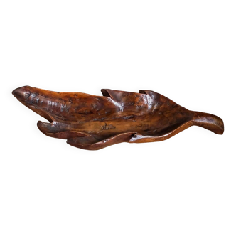 Antique XXL carved solid wood leaf cutter