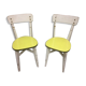 2 sun yellow formica chairs