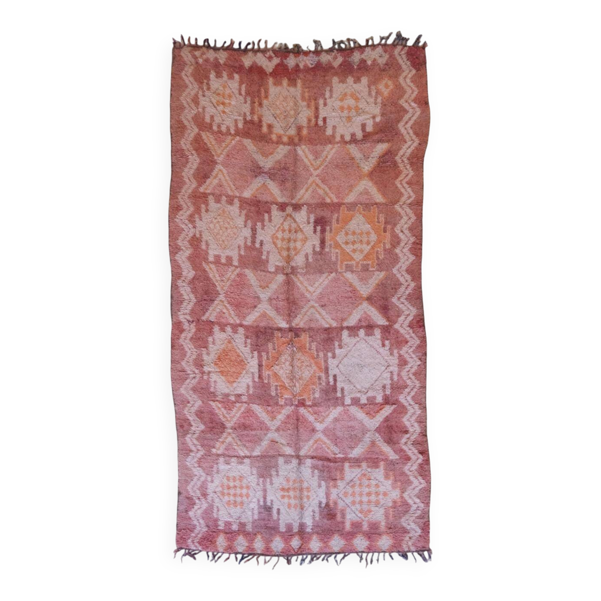 Vintage Pink Berber Rug - 330 x 162 cm