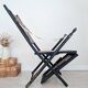 Transat ancien - chaise longue bois et cannage
