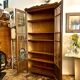 Dark wood dresser with 2 doors and 6 shelves