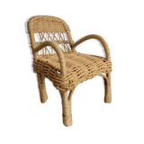 Rattan armchair for dollhouse