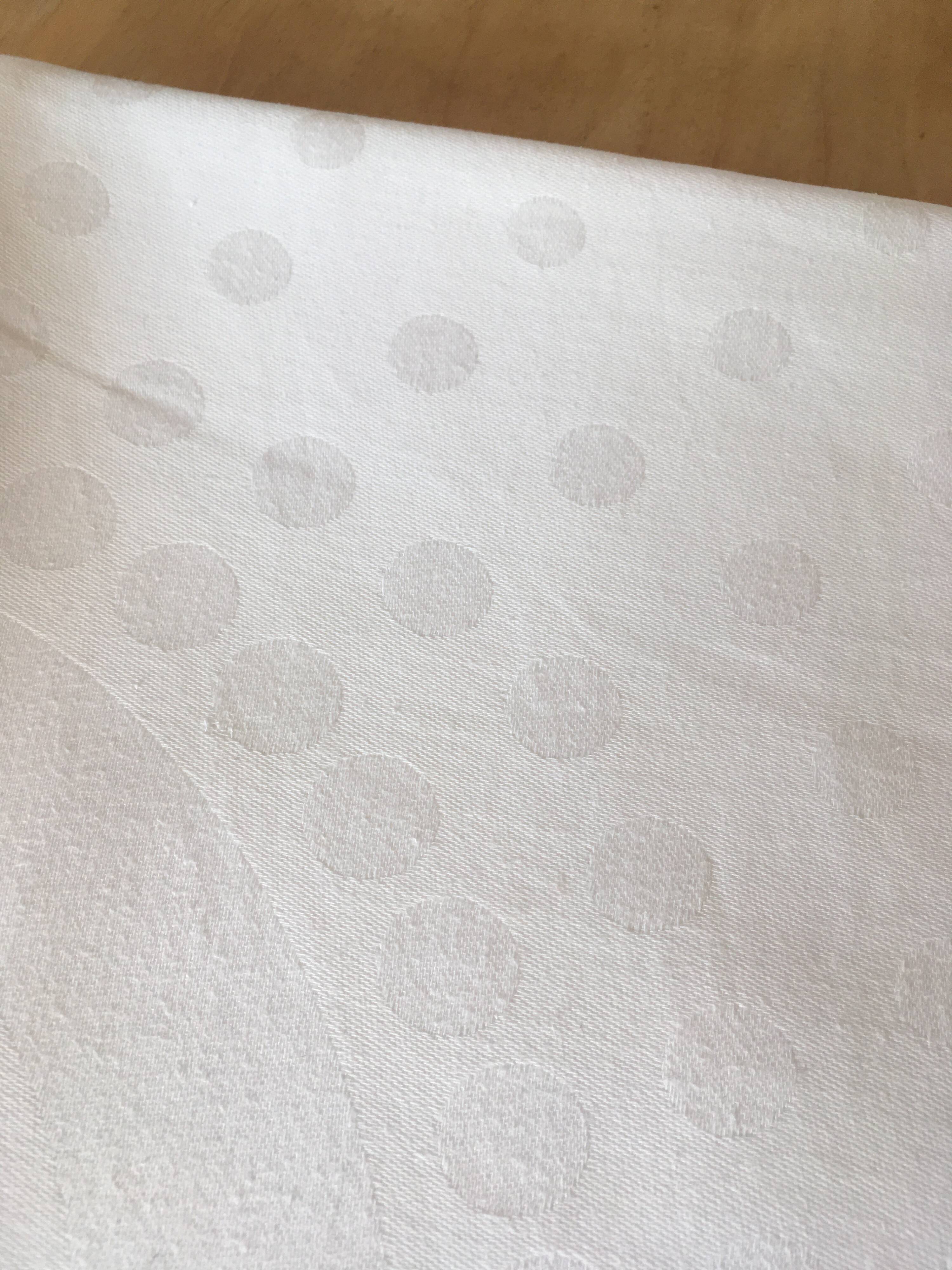 White damask tablecloth