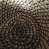 Woven straw handle basket