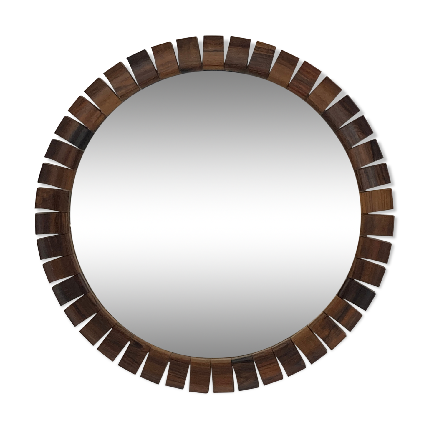 Teak rosewood Danish midcentury cube mirror, 1960s, 33 cm