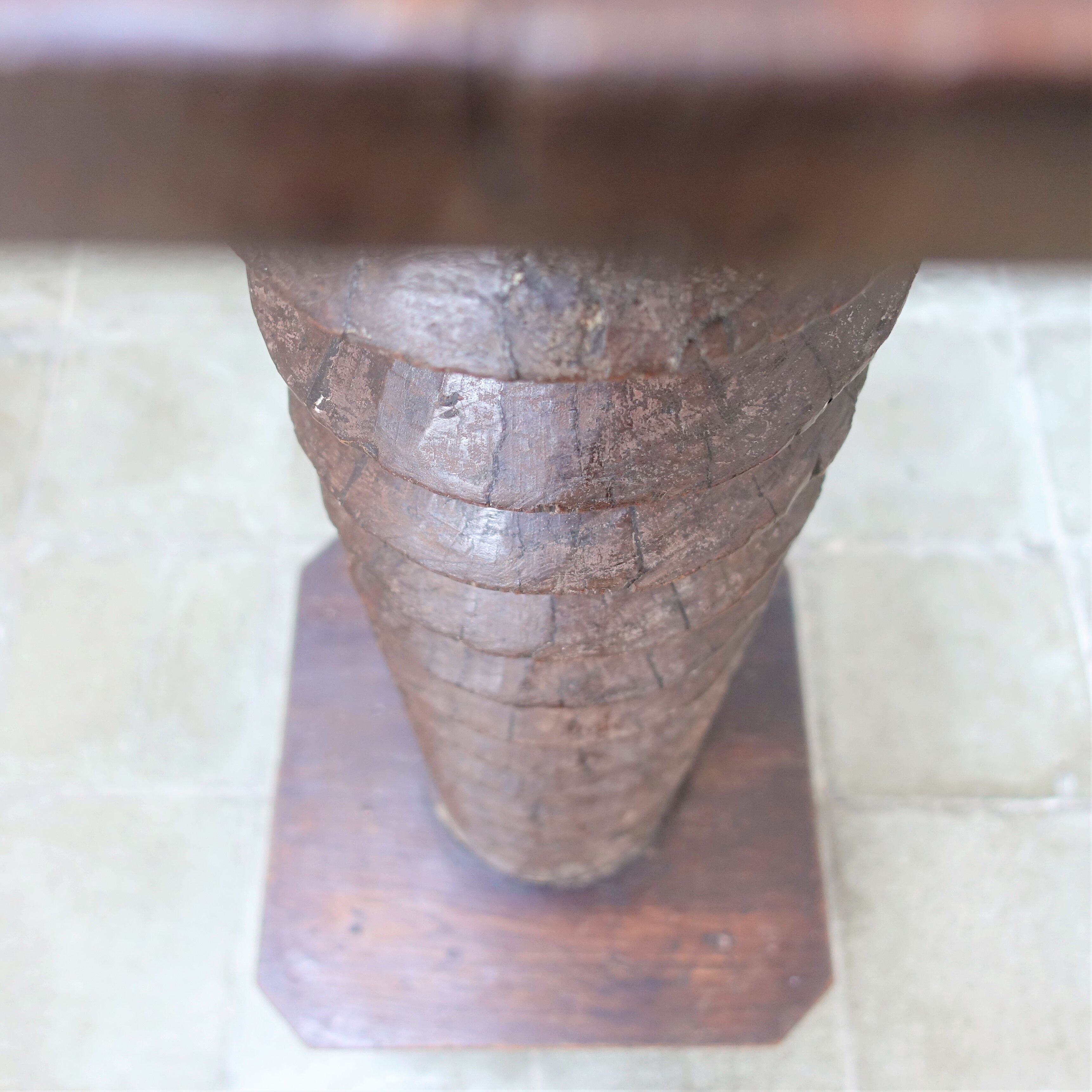 Antique wooden screw