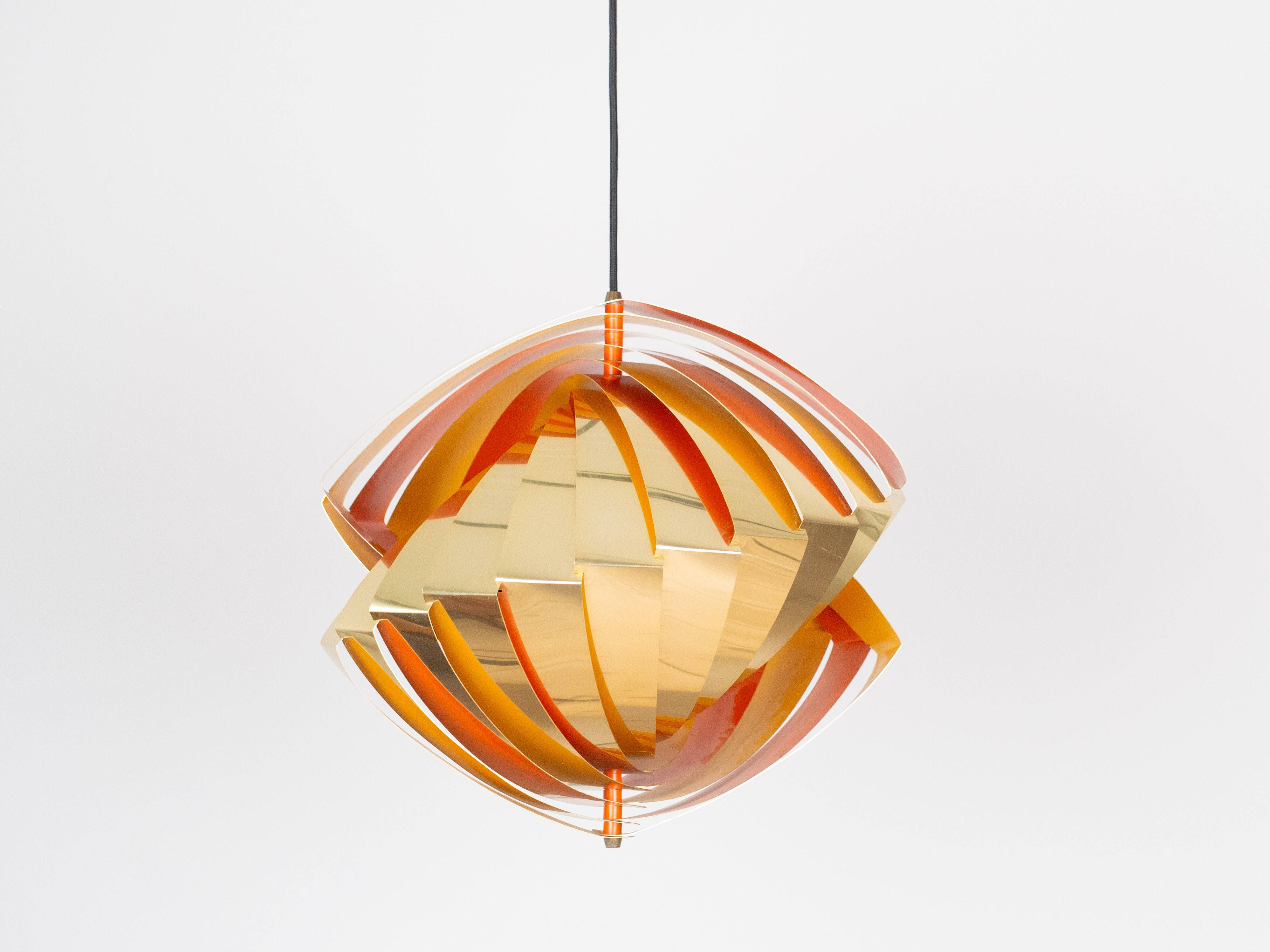 Danish vintage pendant lamp Konkylie by Louis Weisdorf, Lyfa, 1963