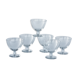 Series of 6 Art Deco crystal wine glasses from Baccarat model Gilbert