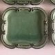 Set of 6 dessert plates in green varnished earth Vallauris 1950