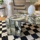 Marble table drop shape Roche Bobois vintage