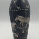 Soapstone soliflore vase, hand carved and painted in africa