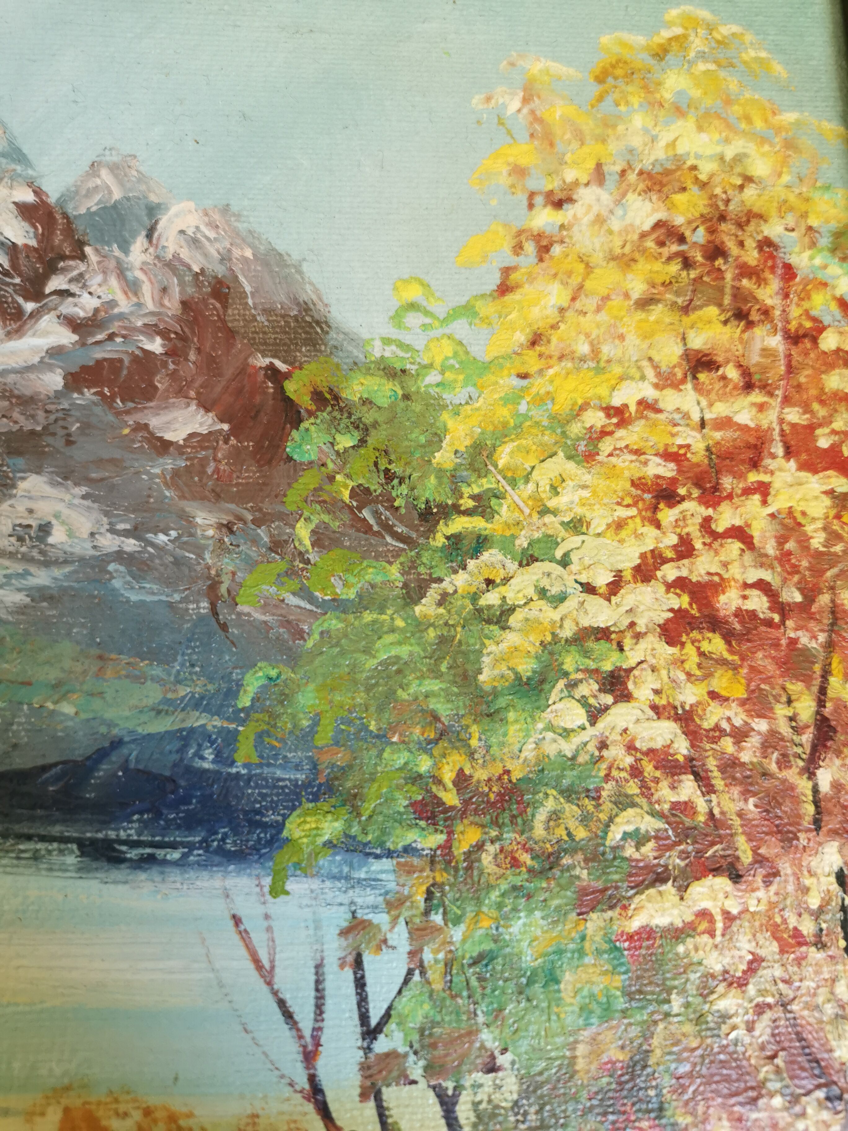 Mountain landscape signed Oil on canvas