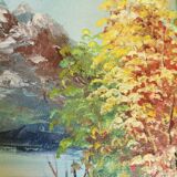 Mountain landscape signed Oil on canvas