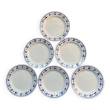 Vintage dessert plates with blue cherry pattern
