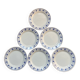 Vintage dessert plates with blue cherry pattern