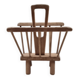 Brutalist art-popular magazine holder in solid wood