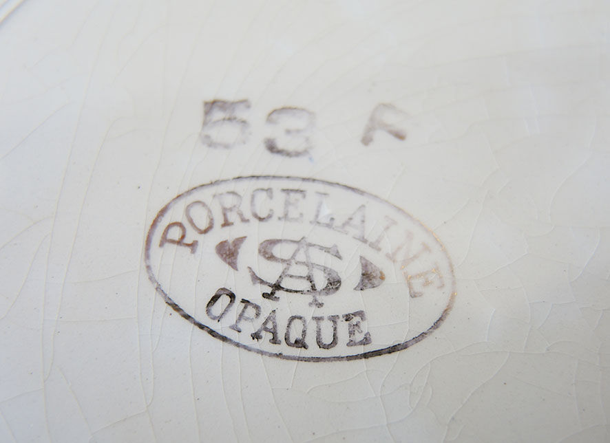 10 old dessert plates in opaque porcelain SA