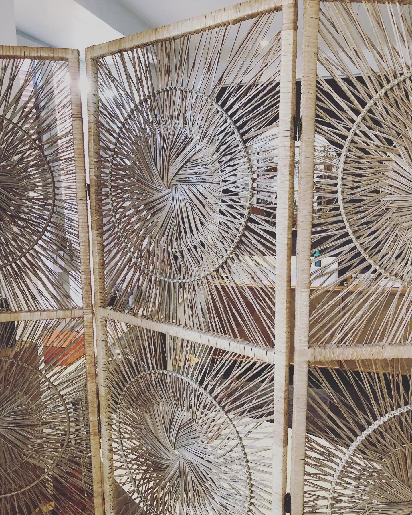 Vintage rattan screen