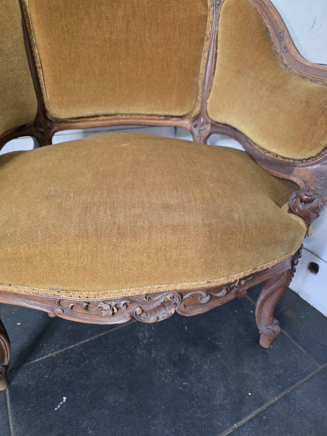 Paire de fauteuils marquise style Louis XV