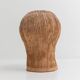 Vintage ceramic vase from the 1980s, sculptural head shape with a green glazed face, terracotta art object.