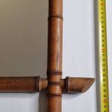 Turned wooden mirror in imitation of bamboo, from the 20s-30s, 54 x 65 cm