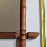 Turned wooden mirror in imitation of bamboo, from the 20s-30s, 54 x 65 cm