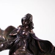 Brass female figurine in Art Deco style with floral motifs, European decorative art