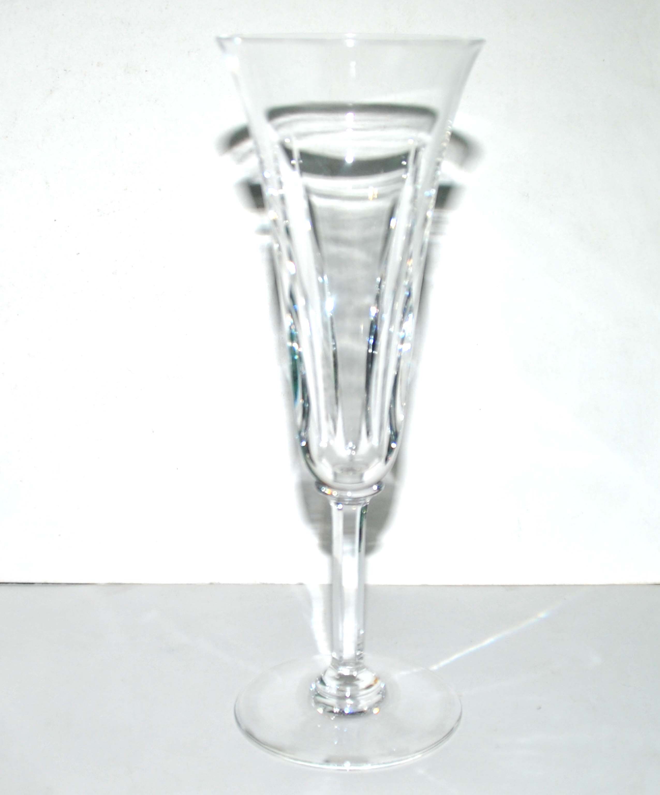 Saint-louis series of 6 crystal champagne flutes cut cerdagne