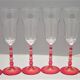 6 colored glass champagne flutes