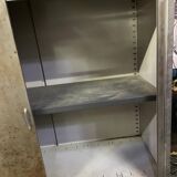 Buffet or Bookcase 2 bodies in polished and varnished steel circa 1960