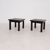 Set of 2 "slat" side tables, The Netherlands 1950