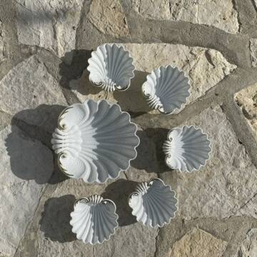 Service à dessert coquillage vintage  60s esprit Art Déco porcelaine Limoge