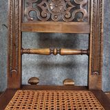 Set of six Renaissance-style chairs in solid wood