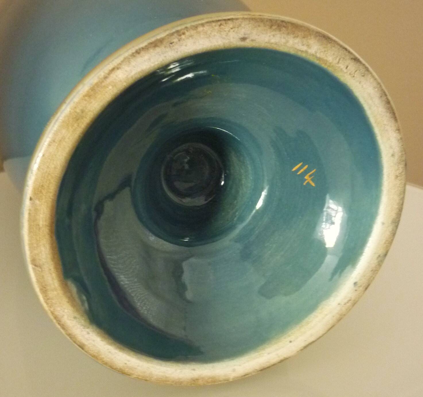 Large vase in enamelled ceramic, gold, silver, art deco, signed Pinon-Heuzé